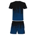 thumbnail image 3 of Pantalones cortos de manga corta transpirables para adultos con conjunto de dos piezas de jersey holgado estilo lavado con tinta, 3 of 3