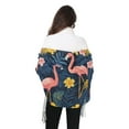 thumbnail image 4 of FORMRS Womens Scarf Winter Soft Long Big Warm Shawls Wrap Tassel Scarves, Floral Flamingo, 4 of 9