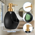 thumbnail image 2 of Dznils Black Ceramic Soap Dispenser, Bathroom Refillable Lotion Pump with Soap Holder, 16 oz, 2 of 11