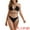 Black, variant on Women's Halter Bikini Sets Double Lace Up Tie Back Medium Coffee