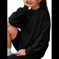 thumbnail image 2 of Sudaderas de Gran Tamaño para Mujer, Jersey de Cuello Alto, Sudaderas con Capucha de Larga, Tops, Conjuntos de Moda de Otoño, Ropa. Negro L, 2 of 8
