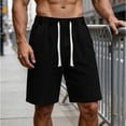 thumbnail image 4 of Vhkiploz Summer Denim Bermuda Shorts for Men's Drawstring Beachwear Board Shorts Solid Color Daily Wide Leg Running Shorts with Side Pockets, 4 of 7