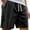 AB212 Black, variant on Mens Athletic Silk Shorts Solid Color Elastic Waist Straight Leg Shorty Leisure Loose Man Workout Running Sport Shorts Blue Size M