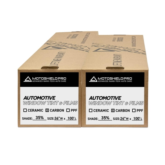 MotoShield Pro Combo Nano Carbon Window Tint (35%) 36" + 24" in x 100 + Lifetime Warranty' ft Roll