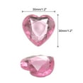 thumbnail image 2 of Uxcell 20Pcs Acrylic Flat Back Rhinestones 30mm/1.2 inch Heart Artificial Gemstone for Crafts Jewelry Making Light Pink, 2 of 7