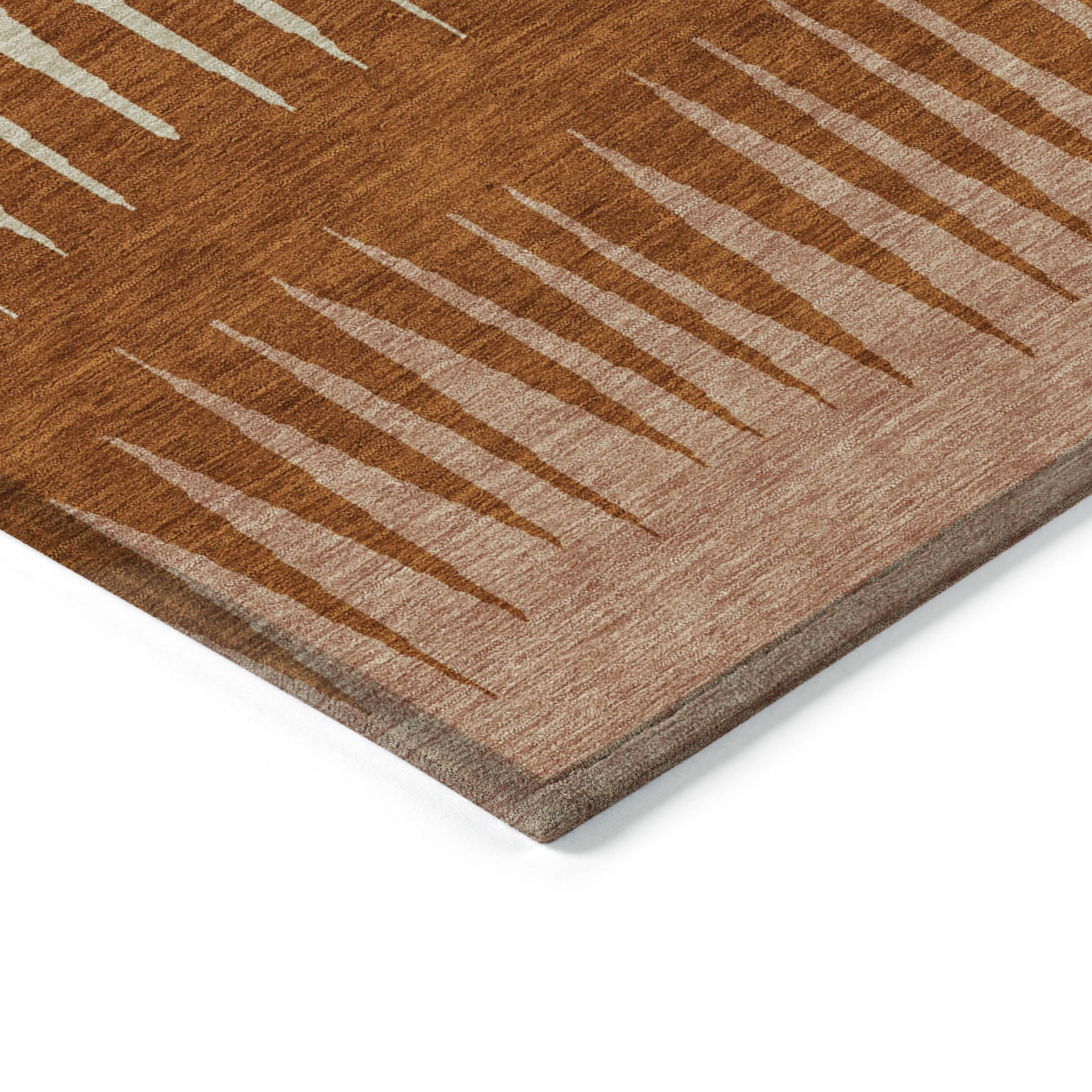 Addison Rugs Chantille Indoor/Outdoor Transitional Stripes Copper Washable Runner Rug, 2'3" x 7'6"