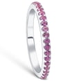 thumbnail image 2 of Pompeii 3/4Ct Pink Sapphire Stackable Ring Wedding Band 10k White Gold (,), 2 of 6