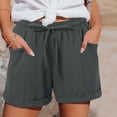 thumbnail image 2 of Womens Shorts 2026 Comfy Summer Drawstring High Waist Cotton Linen Casual Shorts for Women Trendy by Yigetop Dark Gray M, 2 of 7