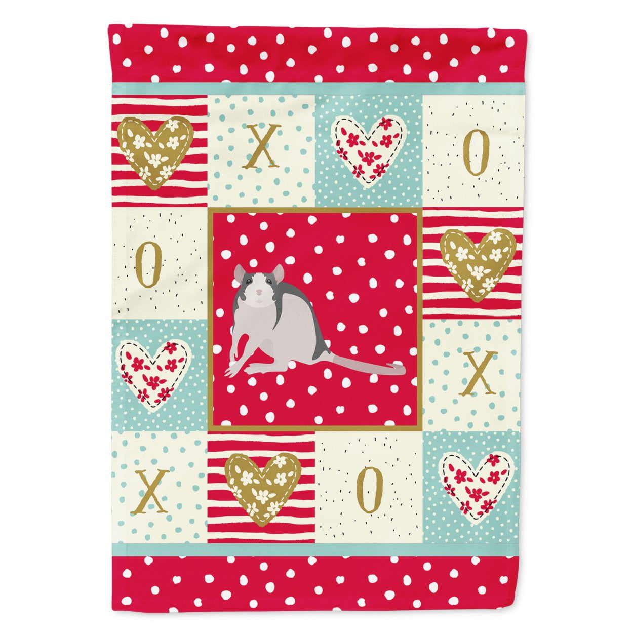 Carolines Treasures CK5457GF Blue Rat Love Flag Garden Size Small