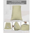 thumbnail image 7 of Yellow Striped Pillow Covers Standard Size 2 Pack, Modern Simple Farmhouse Beige Vintage Soft Bed Throw Pillowcases Breathable Cooling Long Lumbar Body Pillow Sham Cover for Bed Sofa 20''x26'', 7 of 7