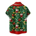 thumbnail image 4 of IROINNID Christmas Button Up Shirt for Men Funny Print Hawaiian Shirt Xmas Holiday Vacation Gift Button Tops,Olive Green, 4 of 5