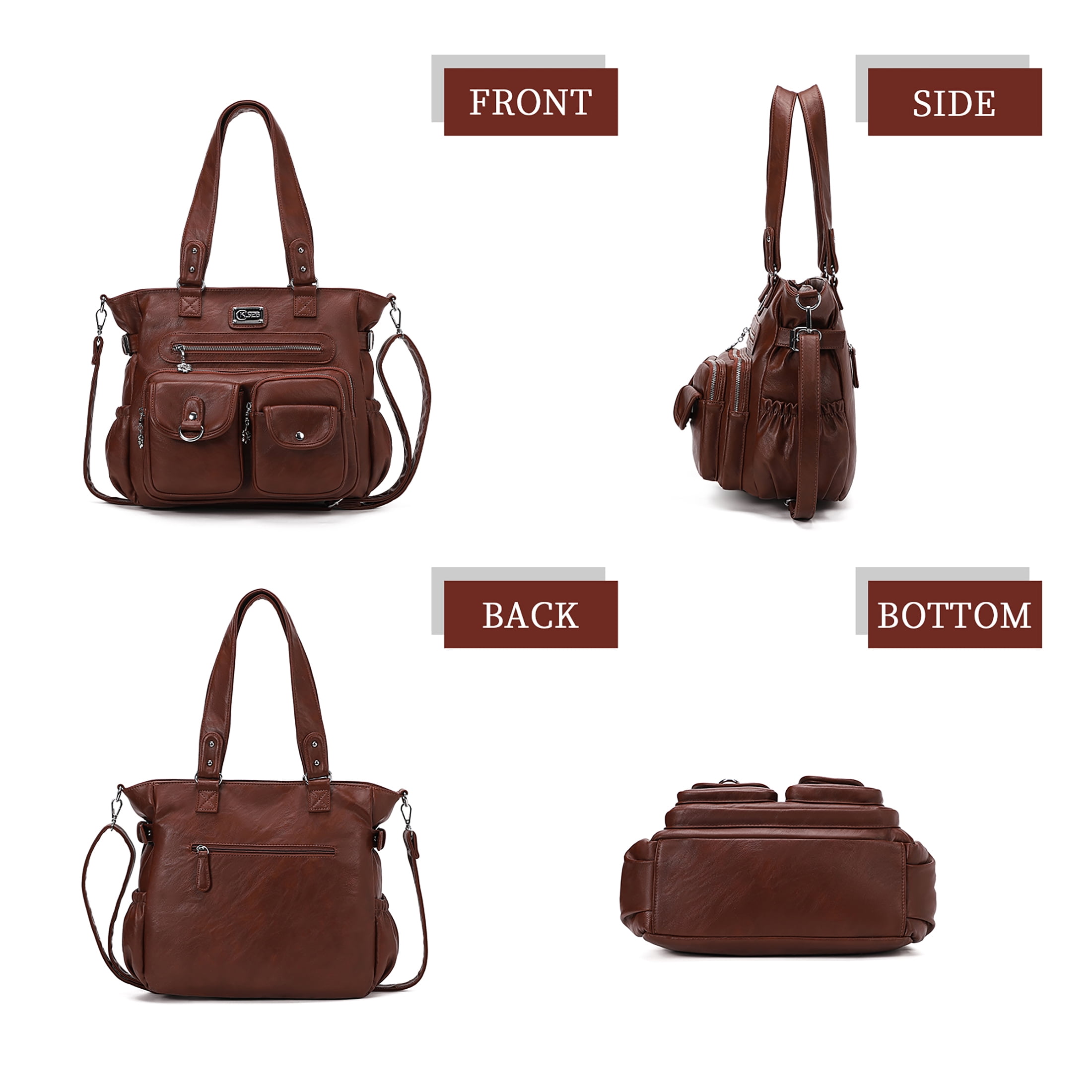 KL928 Large Purses for Women Shoulder Handbags Large Crossbody Hobo Bag for Women(Chestnut Brown)