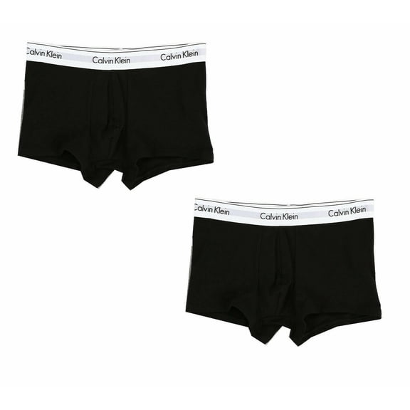 Calvin Klein NB1541 Men's Multicolor Cotton Strecth 2 Low Rise Trunks Underwear (Black,XL)