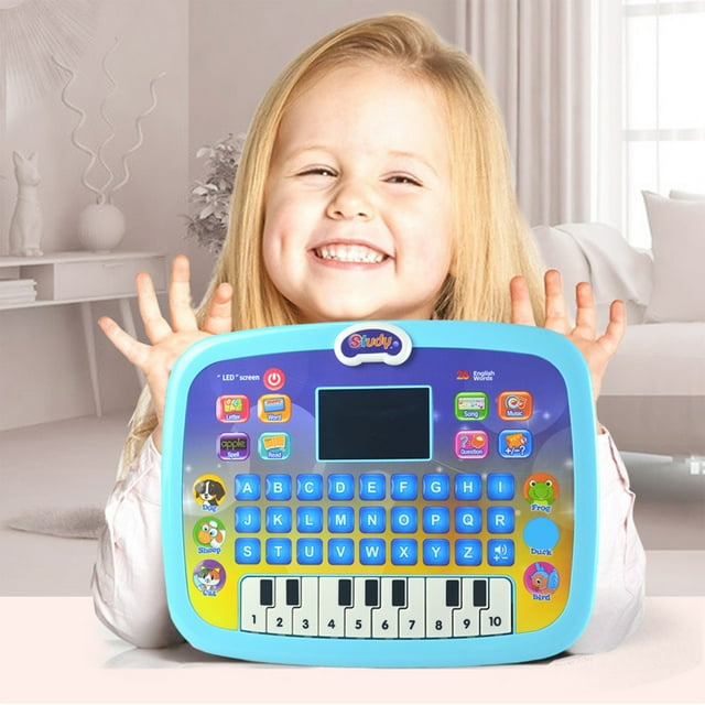 Pretend Play Toys for Toddlers,Educational Toys,Kids Tablet Boys Learning Pad with LED Teach Alphabet Numbers Math Early Development Interactive Electronic Toy Christmas Gifts Baby Toys for Boys