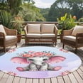 thumbnail image 5 of Cute Elephant Round Area Rug 5ft, Spring Floral Botanical Animal Watercolor Washable Non-Slip Circle Rugs for Bedroom Living Room Kitchen, Soft Low Pile Carpet for Dining Room Playroom Nursery, 5 of 9