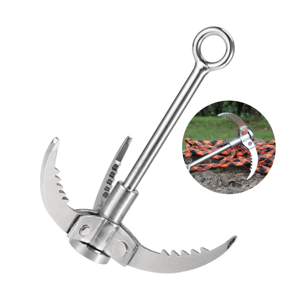 Rock Climbing Claw Foldable Boat Anchor Grappling Hook Outdoor with/without Rope 