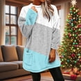 thumbnail image 4 of ZUKMRJPC Women's Flannel Sweatshirts Winter Warm Fleece Round Neck Fashion Color Block Long Pullover Soft Comfy Casual Tops with Pocket, 4 of 8