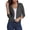 Dark Gray, variant on CIENVNSTG Women's Cardigan Sweater 3/4 Sleeve Open Front Cropped Sweater Lightweight Elegant Shrugs for Dress Black L