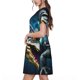thumbnail image 2 of Easygdp Starry Sky Colorful Crocodile para Vestido Transpirable de Mujer, Vestido Suelto de Manga Corta con Pliegues y Bolsillos para el Verano, 2 of 6