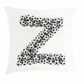 thumbnail image 1 of Letter Z Throw Pillow Cushion Cover, The Last Letter of Football Alphabet Diagonal Horizontal Football Stack Sign, Decorative Square Accent Pillow Case, 24 X 24 Inches, Black White, by Ambesonne, 1 of 2