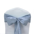 thumbnail image 4 of BalsaCircle 5 Dusty Blue Accordion Crinkle Taffeta Chair Sashes Wedding, 4 of 8