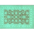 thumbnail image 1 of Ahgly Company Indoor Rectangle Oriental Turquoise Blue Traditional Area Rugs, 2' x 5', 1 of 4
