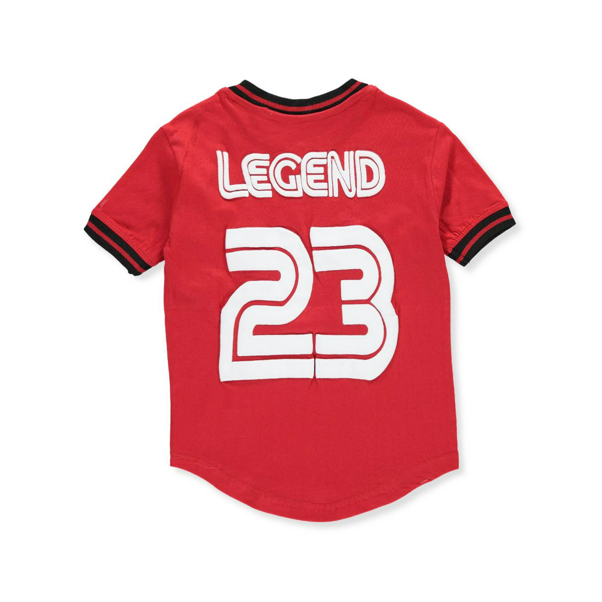 Evolution In Design Boys' Money Baseball Jersey T-shirt - red, 8 (Big Boys)  