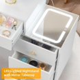 YTBW Vanity Table Set 10 Led Lighted Mirror Dressing 5 Drawers & Led