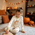 thumbnail image 4 of XAOFW Boys Girls Halloween Pajamas Pumpkin Cartoon Print Long Sleeve Tops Pants Toddler Kids Fall Winter Cozy Nightwear 3-4 Years, 4 of 8