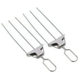 thumbnail image 2 of Brochetas de acero inoxidable de 3 puntas para asar, barra de empuje resistente, brochetas de barbacoa para carne, frutas y verduras, 2 of 10
