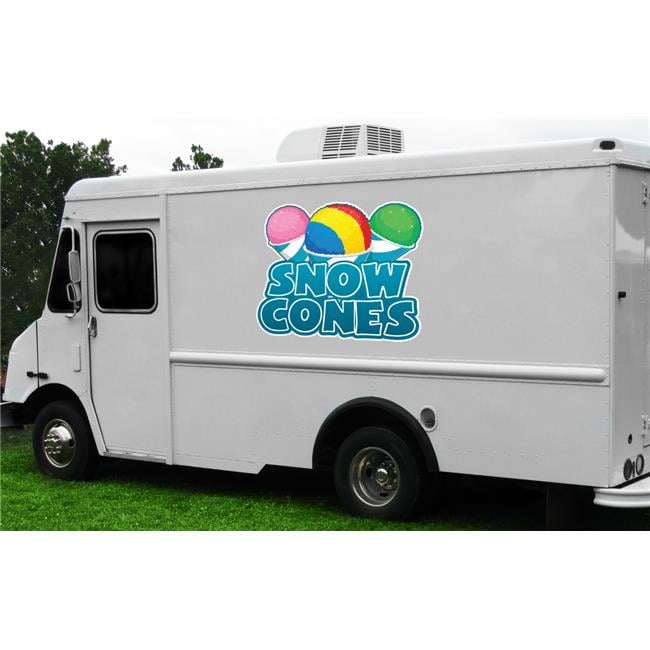 Snow Cones Decal 24" Sno Kones Shaved Ice Concession Cart Food Truck Vinyl 