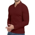 thumbnail image 3 of HAOMEIL Men's Polo Shirts Muscle V Neck T-Shirts Long Sleeve Slim Fit Polo Shirts for Men, 3 of 7
