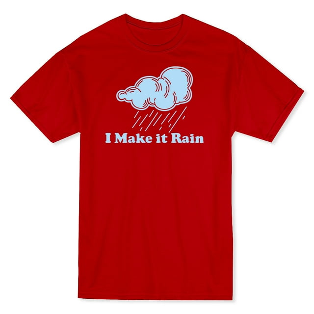 "Je Fais Pleuvoir" Citation Pluie Nuage Graphique T-shirt Rouge pour Hommes