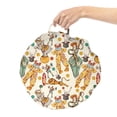 thumbnail image 2 of Circus Round Floor Cushion with Handle, Vintage Clown and the Wand Doing a Trick Doodle Style Design Funny Design, Decorative Pillow for Living Room & Dorms, 18" Round, Multicolor, by Ambesonne, 2 of 4