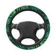 thumbnail image 4 of YFYANG Universal Elastic Tropical Green Leaf Texture Car Steering Wheel Cover, Non-Slip Sweat Absorbent, 4 of 8