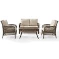 thumbnail image 3 of Pemberly Row 4 Piece Wicker Patio Sofa Set in Sand, 3 of 7