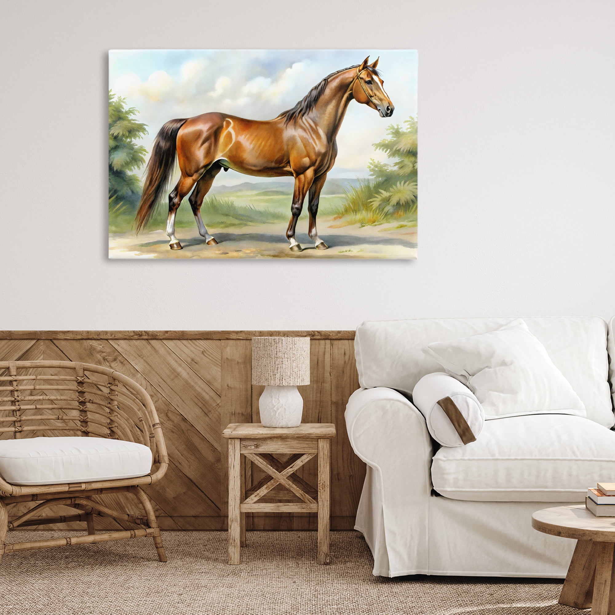 Stupell Industries Majestic Horse in Pastoral Landscape Canvas Wall Art, design by Creative Studio