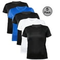 thumbnail image 1 of Blank Activewear Lot de 5 T-Shirts pour Femmes, Tissu de Performance à Séchage Rapide, 1 of 4
