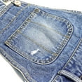 thumbnail image 5 of KIDSCOOL SPACE Girls Denim Shotalls,Damaged Fashion Raw Edge Hem Jeans Summer Shorts,Light Blue,5-6 Years, 5 of 7