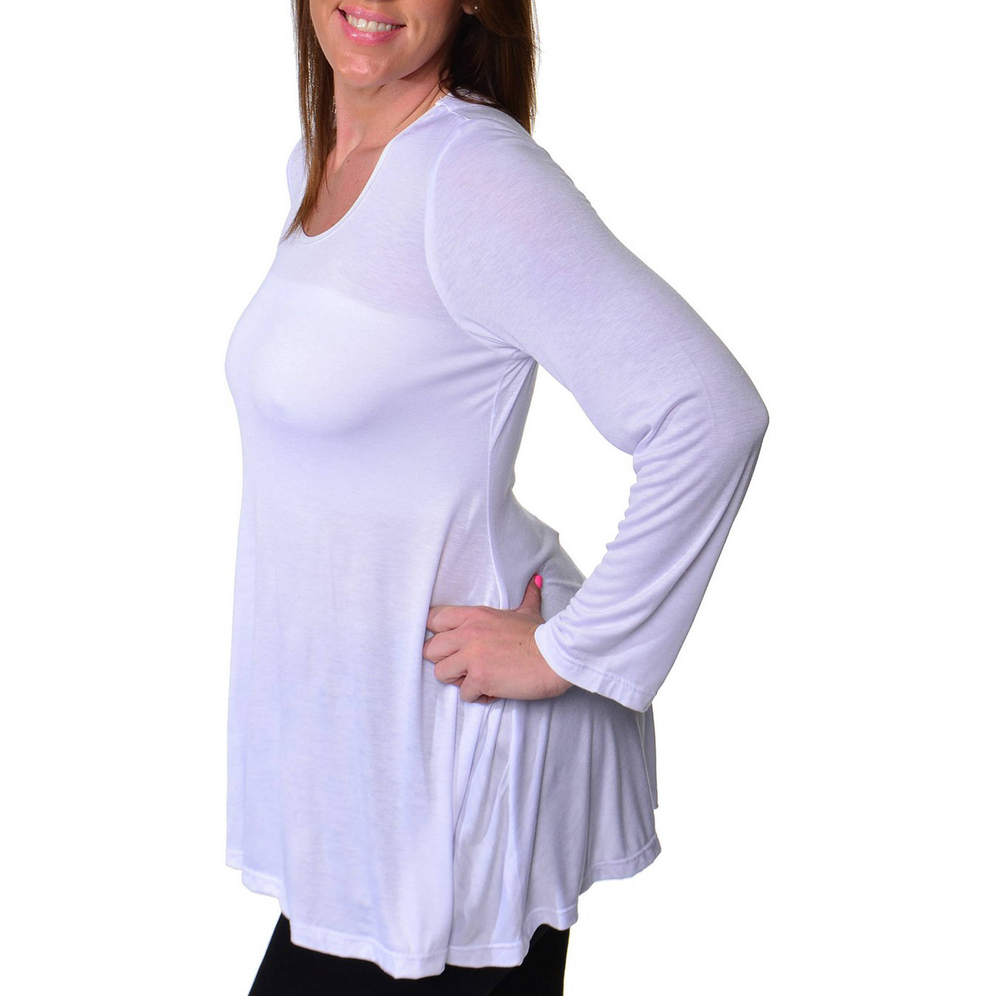 Women's Plus Size Less is More Long Sleeve Tunic