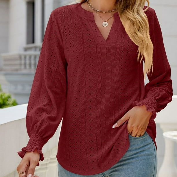 Blusas SHEIN Elegantes Blusa Elegante Para Mujer Cuello V, Manga