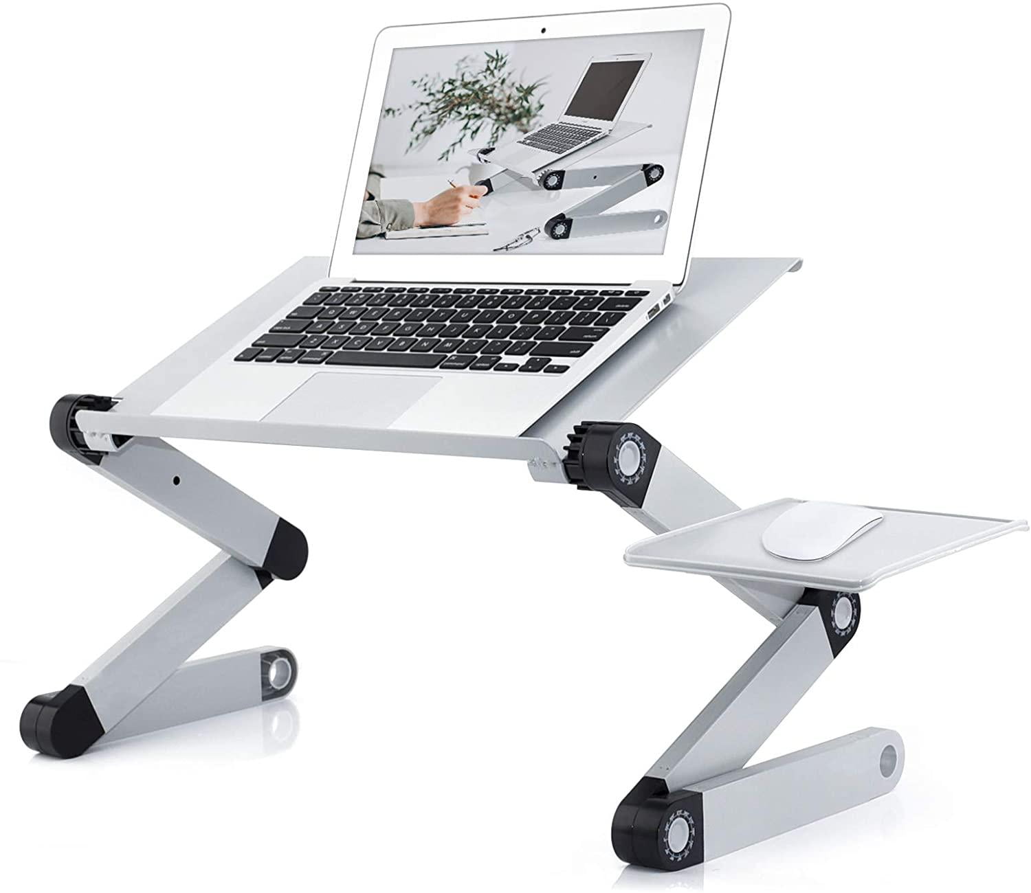 Portable Laptop Desk Riser Adjustable Laptop Table Foldable Laptop Stand Multifunctional Laptop Riser with Ventilation Hole for Office Home 