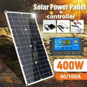 400W 18V Solar Panel Kit Boat Car Portable Battery Charger for Outdoors with 40A/100A Solar Controller