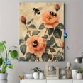 thumbnail image 4 of Qisvanset 12x16 Inch Framed Canvas Wall Art Bumblebee Vintage Rose Cottagecore Botanical Rustic Wall Decor, 4 of 8