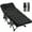 Black Cot w/ 2 Sided Mattress, variant on ABORON Folding Camping Cot, Folding Guest Bed for Adults, Portable Heavy Duty Sleeping Cots with 2 Sided Mattress & Carry Bag