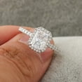 thumbnail image 2 of Cora Jewellery Dainty 1CT Radiant Moissanite Halo Engagement Ring For Women, 14K Yellow Gold, 2 of 7
