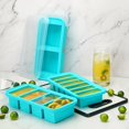 thumbnail image 3 of SDOTXA Silicone Freezing Tray with Lid - Large Food Freezer Mold  Easy Clean Storage Container for Soups  Broths & Leftovers  Washable  Ideal for Camping  Dining & Fridge Use - Multipurpo, 3 of 7