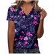 thumbnail image 2 of Top de Verano de las Mujeres Árbol Impresión V-Cuello Casual Manga Corta, Tops Cortos para las Mujeres, 2 of 5