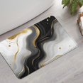 thumbnail image 2 of Black Marble Gold Wave Pattern Bathroom Rugs Mat,Non Slip Microfiber Bathroom Rug,Rubber Backing,Soft Bathroom Mats for Bathroom Floor,Tub and Shower,17x27in(43x68cm), 2 of 5