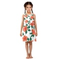 thumbnail image 6 of Girls Dress Hibiscus Flowers and Leaves Sleeveless Dress for Girls Hem A-Line Casual Sundress, 6 of 7